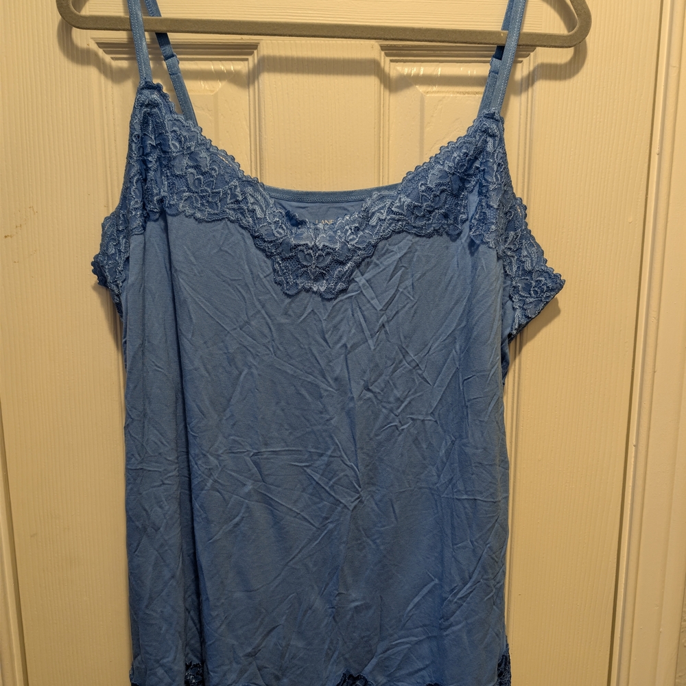 NWOT Lane Bryant Blue Lace Trim Cami 22/24
